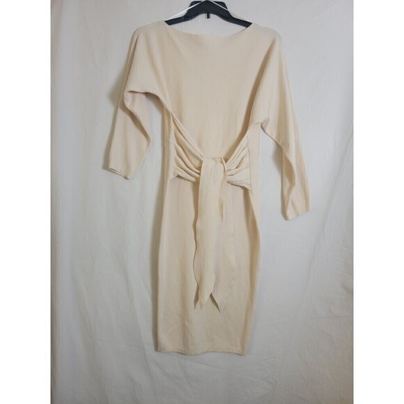 Anthropologie MABLE Size Medium Sweater Dress Cream with connected belt - Picture 1 of 6
